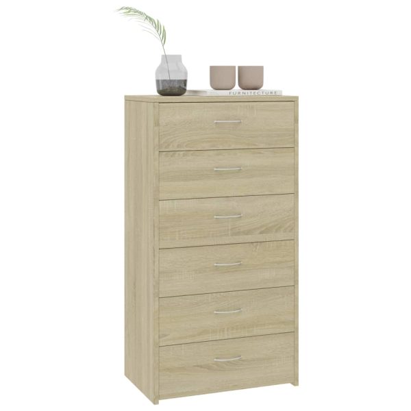 Credenza 6 Cassetti Rovere Sonoma 50x34x96cm Legno Multistrato - Image 3