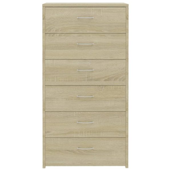 Credenza 6 Cassetti Rovere Sonoma 50x34x96cm Legno Multistrato - Image 4