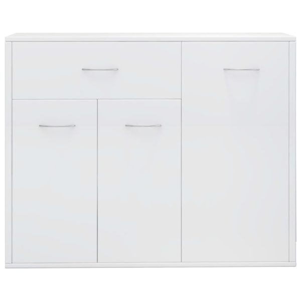 Credenza Bianco Lucido 88x30x70 Cm In Legno Multistrato - Image 5