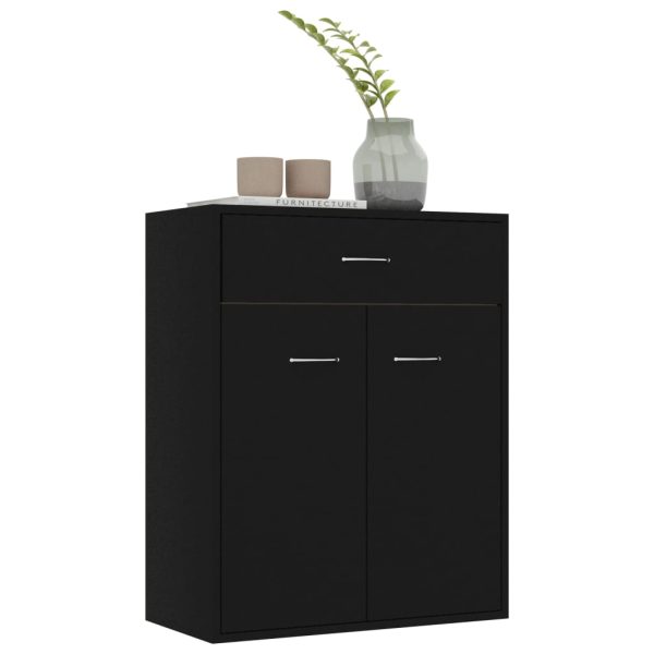 Credenza Nera 60x30x75 Cm In Legno Multistrato - Image 4