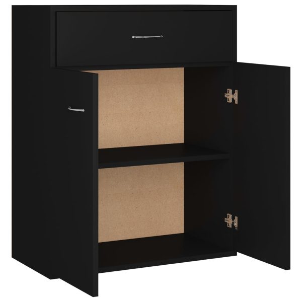 Credenza Nera 60x30x75 Cm In Legno Multistrato - Image 6
