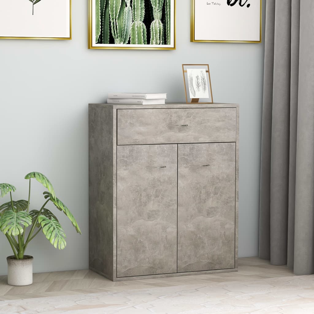 Credenza Grigio Cemento 60x30x75 Cm In Legno Multistrato