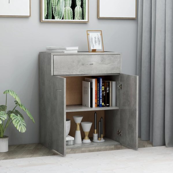Credenza Grigio Cemento 60x30x75 Cm In Legno Multistrato - Image 3