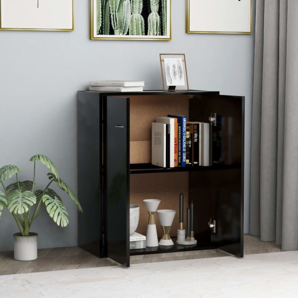 Credenza Nera 60x30x75 Cm In Legno Multistrato - Image 3