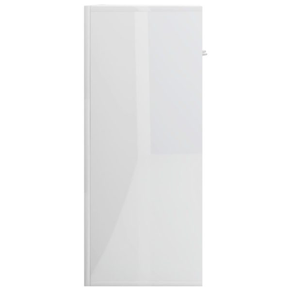 Credenza Bianco Lucido 60x30x75 Cm In Legno Multistrato - Image 6