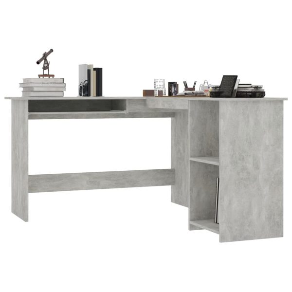 Scrivania Angolare A L Grigio Cemento 120x140x75cm Multistrato - Image 3