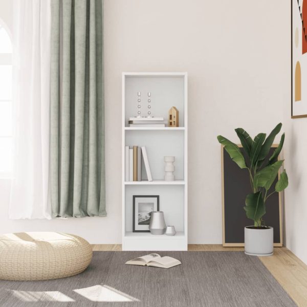 Libreria A 3 Ripiani Bianca 40x24x109 Cm In Legno Multistrato - Image 3