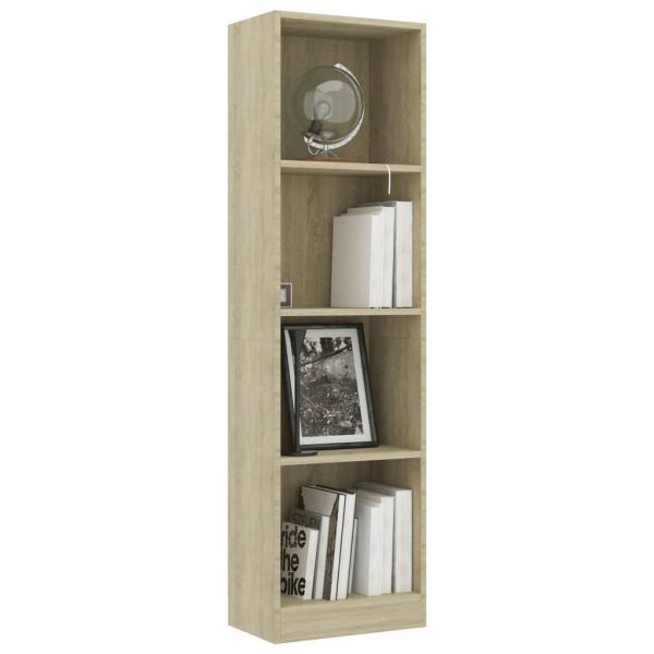 Libreria 4 Ripiani Rovere Sonoma 40x24x142 Cm Legno Multistrato - Image 3