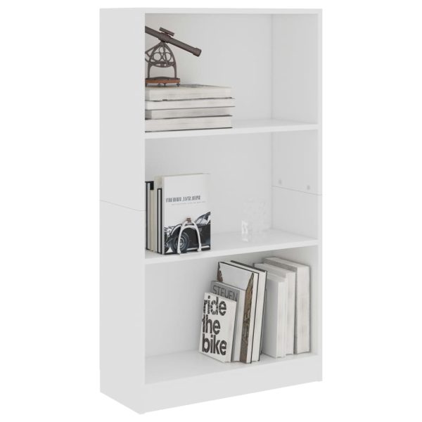 Libreria A 3 Ripiani Bianca 60x24x109 Cm In Legno Multistrato - Image 3