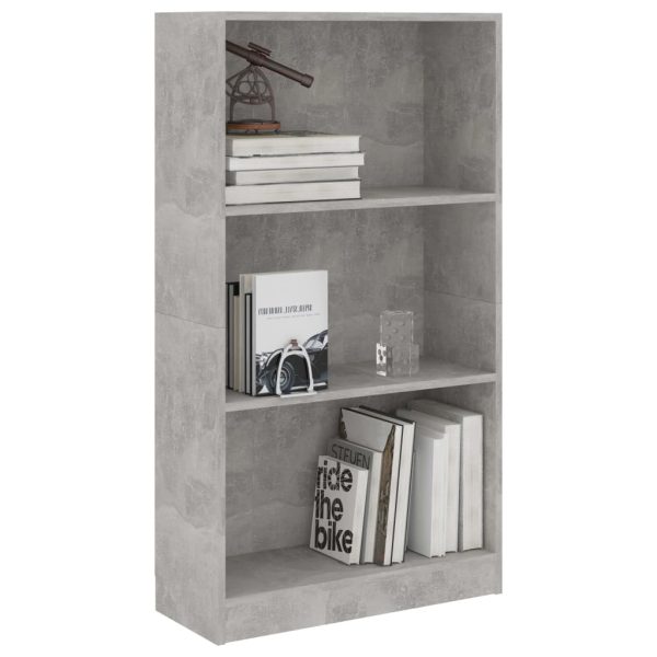Libreria A 3 Ripiani Cemento 60x24x109 Cm In Legno Multistrato - Image 3