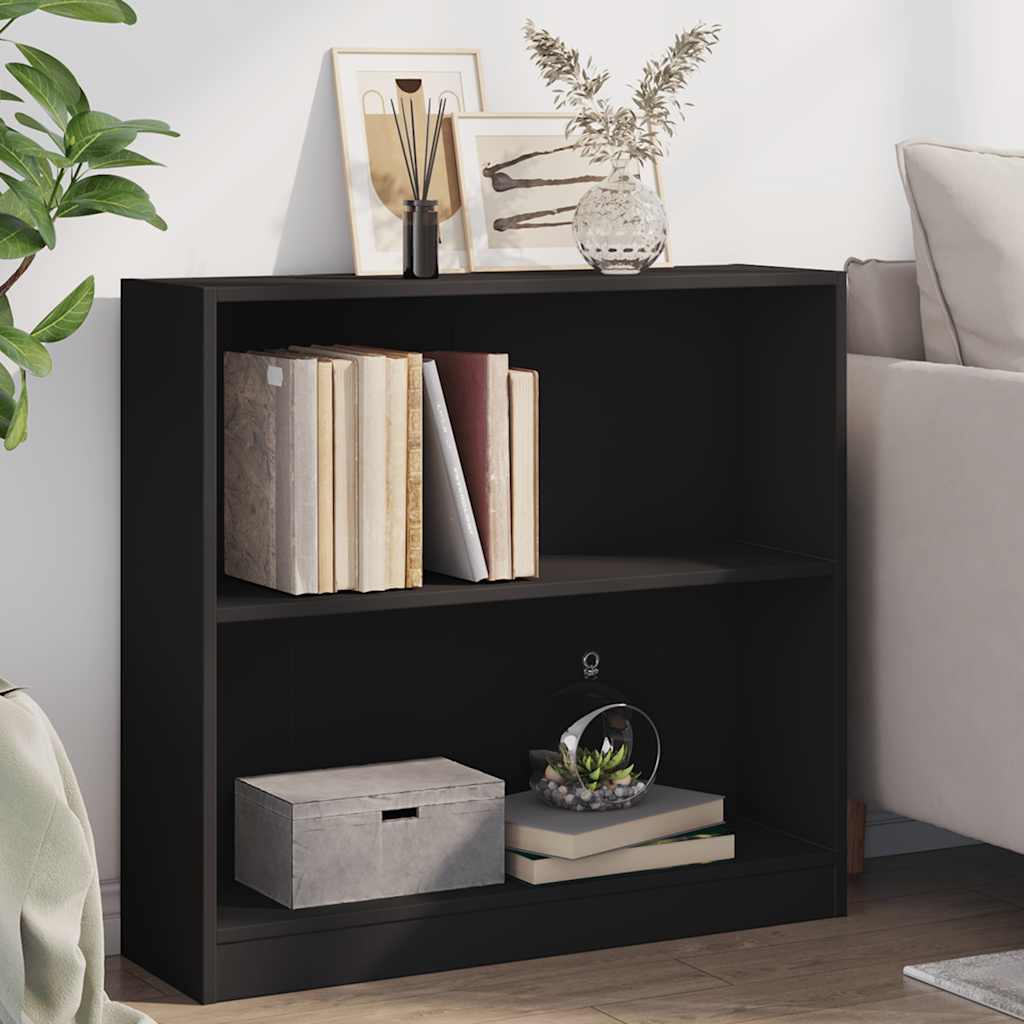Libreria Nera 80x24x75 Cm In Legno Multistrato
