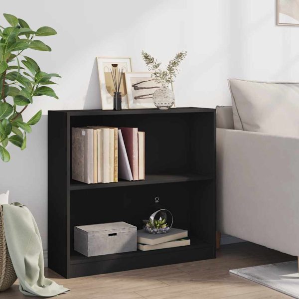 Libreria Nera 80x24x75 Cm In Legno Multistrato - Image 3