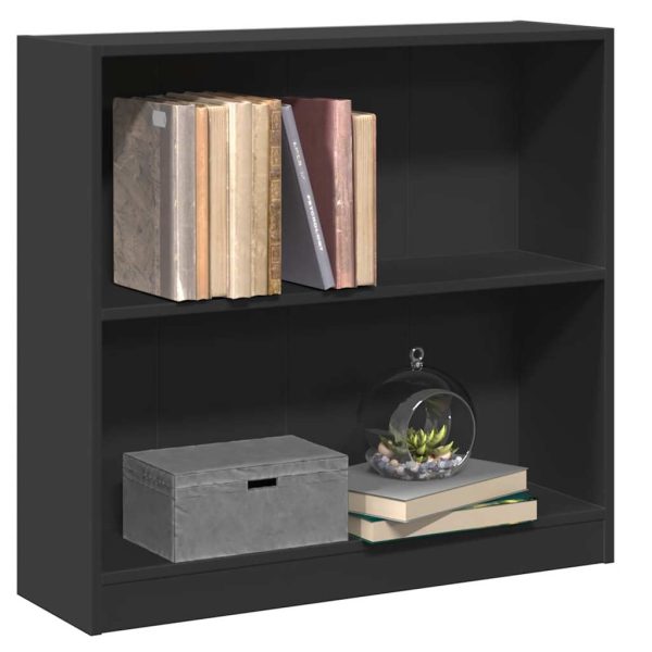 Libreria Nera 80x24x75 Cm In Legno Multistrato - Image 4