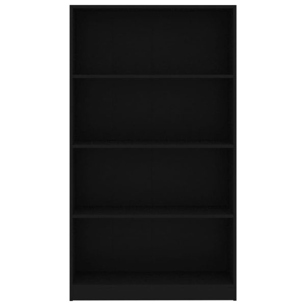 Libreria A 4 Ripiani Nera 80x24x142 Cm In Legno Multistrato - Image 4