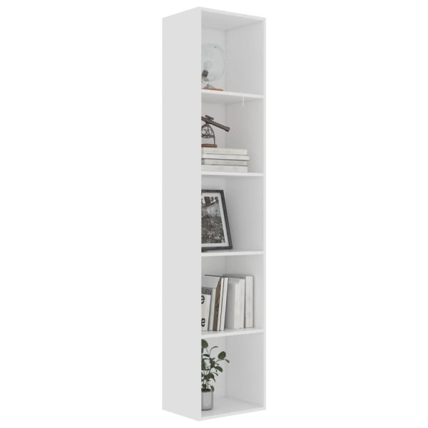 Libreria Bianca 40x30x189 Cm In Legno Multistrato - Image 3