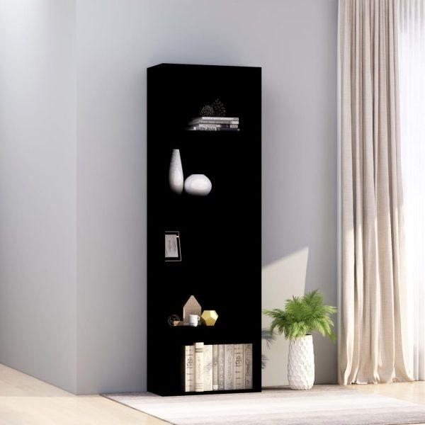 Libreria A 5 Ripiani Nera 60x30x189 Cm In Legno Multistrato
