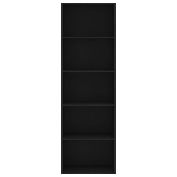 Libreria A 5 Ripiani Nera 60x30x189 Cm In Legno Multistrato - Image 4