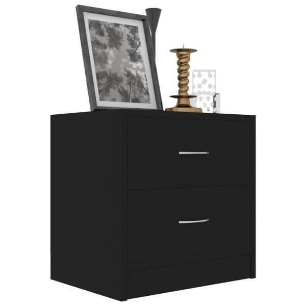 Comodino Nero 40x30x40 Cm In Legno Multistrato - Image 3