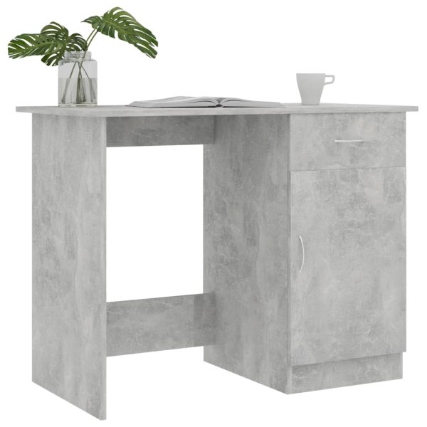 Scrivania Grigio Cemento 100x50x76 Cm In Legno Multistrato - Image 3
