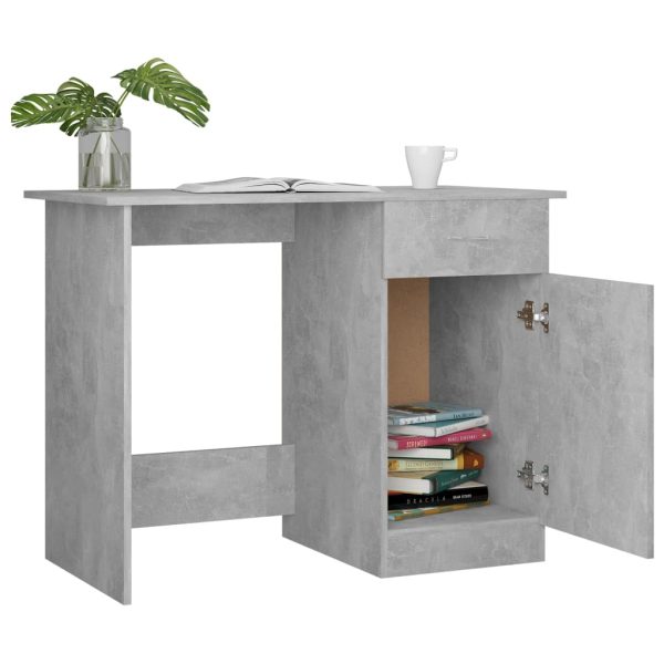 Scrivania Grigio Cemento 100x50x76 Cm In Legno Multistrato - Image 6