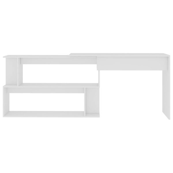 Scrivania Ad Angolo Bianca 200x50x76 Cm In Legno Multistrato - Image 5