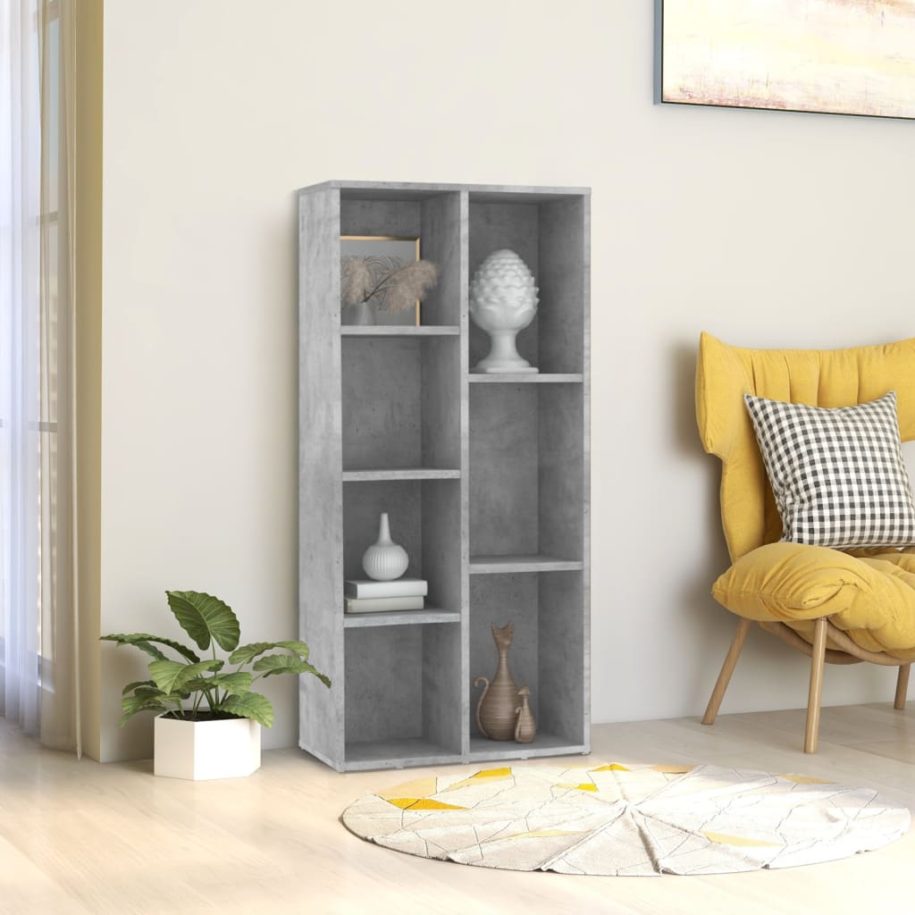 Libreria Grigio Cemento 50x25x106 Cm In Legno Multistrato