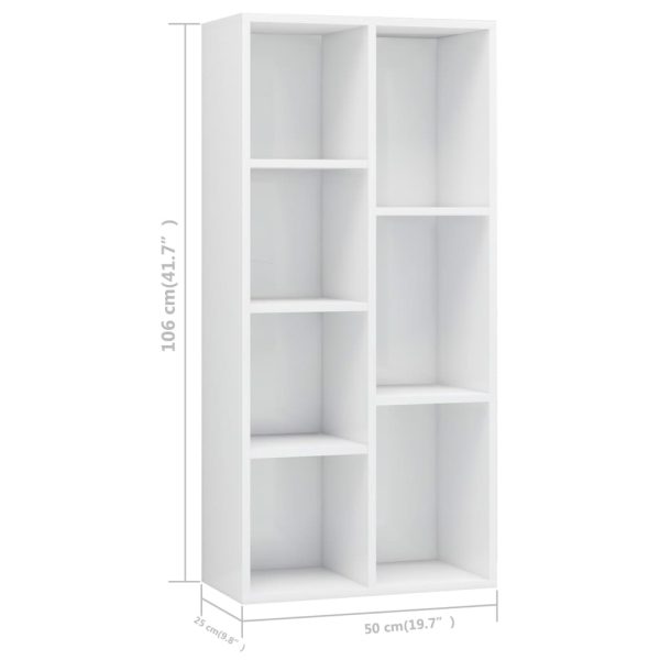 Libreria Bianco Lucido 50x25x106 Cm In Legno Multistrato - Image 6