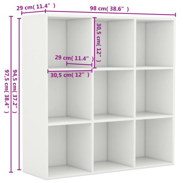 Libreria Bianca 98x29x97,5 Cm In Legno Multistrato - Image 6