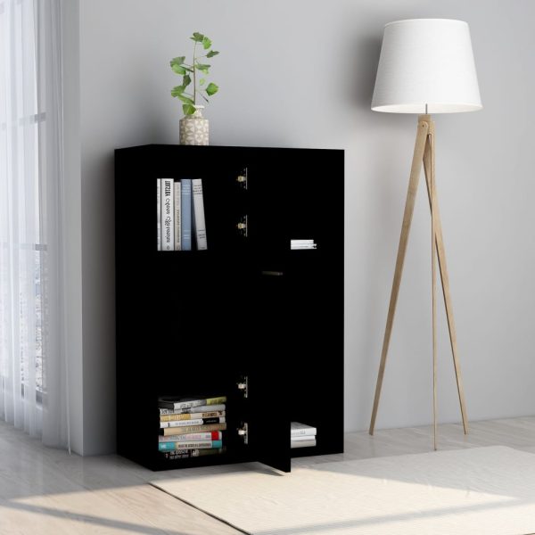 Armadietto Nero 60x29,5x90 Cm In Legno Multistrato - Image 3