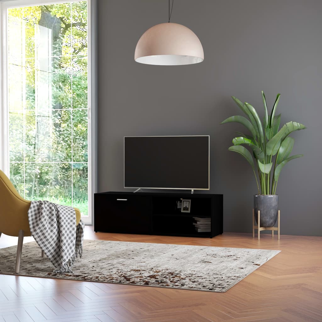 Mobile Porta Tv Nero 120x34x37 Cm In Legno Multistrato