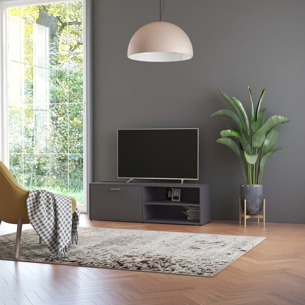 Mobile Porta Tv Grigio 120x34x37 Cm In Legno Multistrato