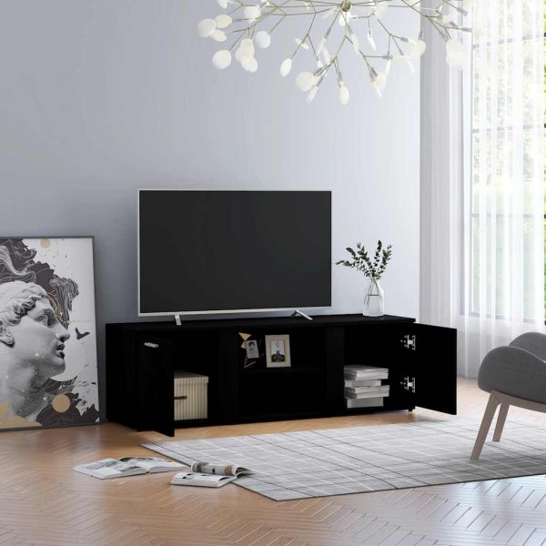 Mobile Porta Tv Nero 120x34x37 Cm In Legno Multistrato - Image 4