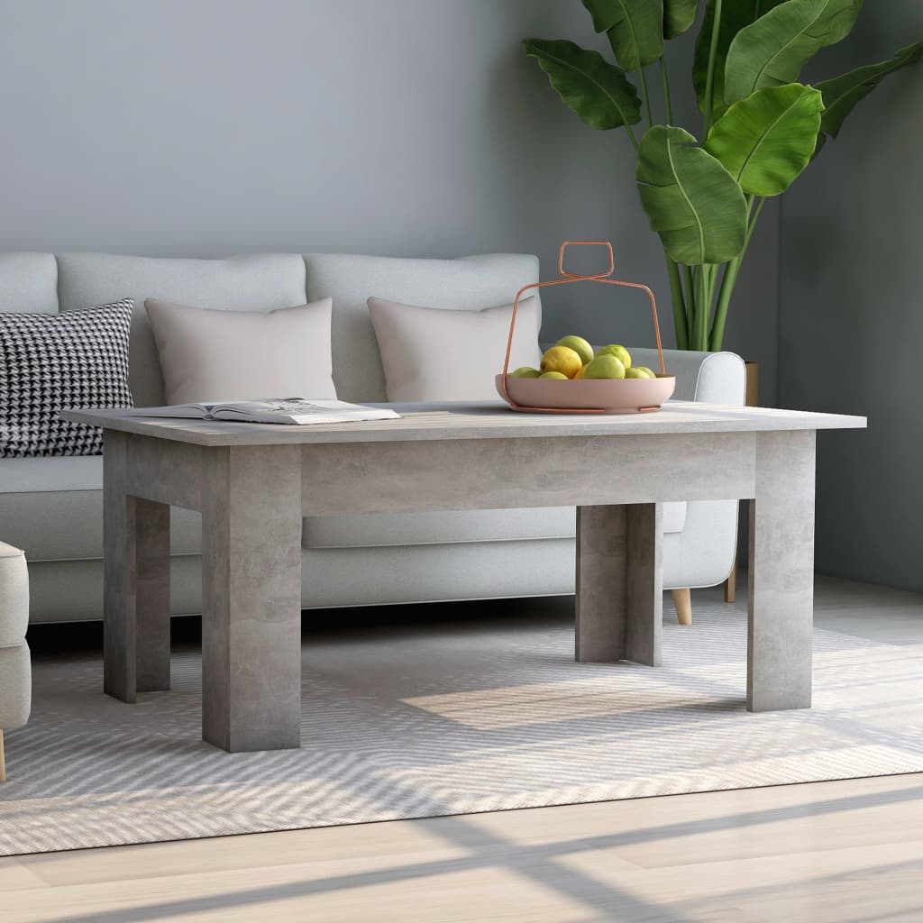 Tavolino Salotto Grigio Cemento 100x60x42 Cm Legno Multistrato