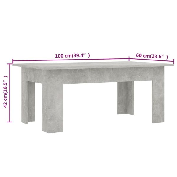 Tavolino Salotto Grigio Cemento 100x60x42 Cm Legno Multistrato - Image 6