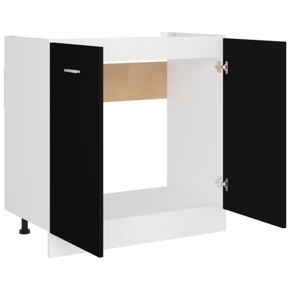 Mobile Sottolavello Nero 80x46x81,5 Cm Legno Multistrato - Image 5