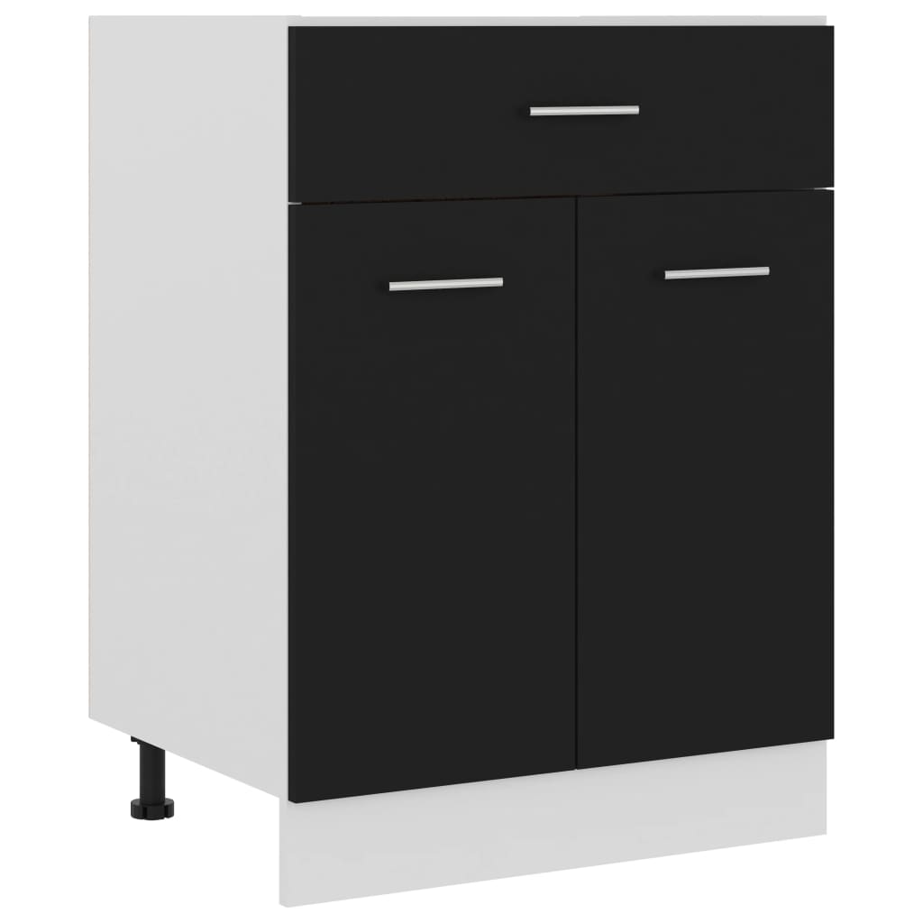 Armadio Inferiore Con Cassetto Nero 60x46x81,5 Cm Multistrato