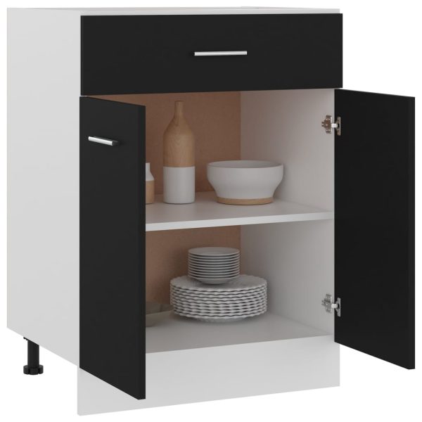 Armadio Inferiore Con Cassetto Nero 60x46x81,5 Cm Multistrato - Image 3
