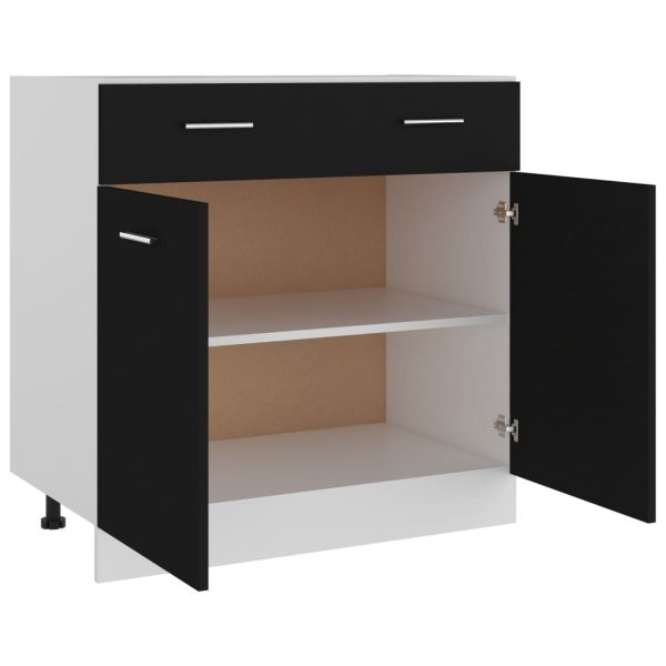 Mobile Inferiore Cassetto Nero 80x46x81,5 Cm Legno Multistrato - Image 5