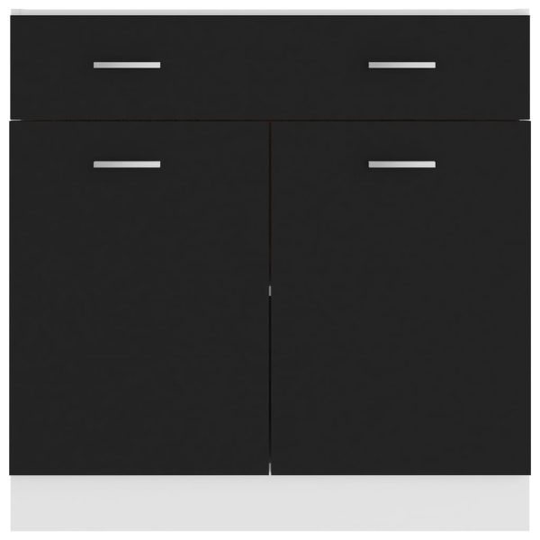 Mobile Inferiore Cassetto Nero 80x46x81,5 Cm Legno Multistrato - Image 6