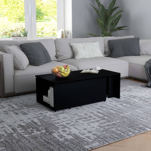 Tavolino Da Salotto Nero 150x50x35 Cm In Legno Multistrato - Image 3