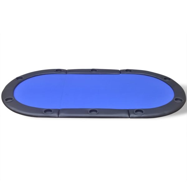 Superficie Tavolo Poker Per 10 Giocatori Pieghevole Blu - Image 3