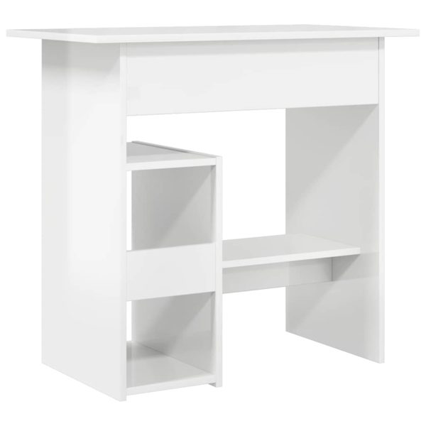 Scrivania Bianco Lucido 80x45x74 Cm In Legno Multistrato - Image 6