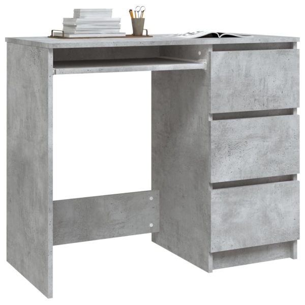 Scrivania Grigio Cemento 90x45x76 Cm In Legno Multistrato - Image 3