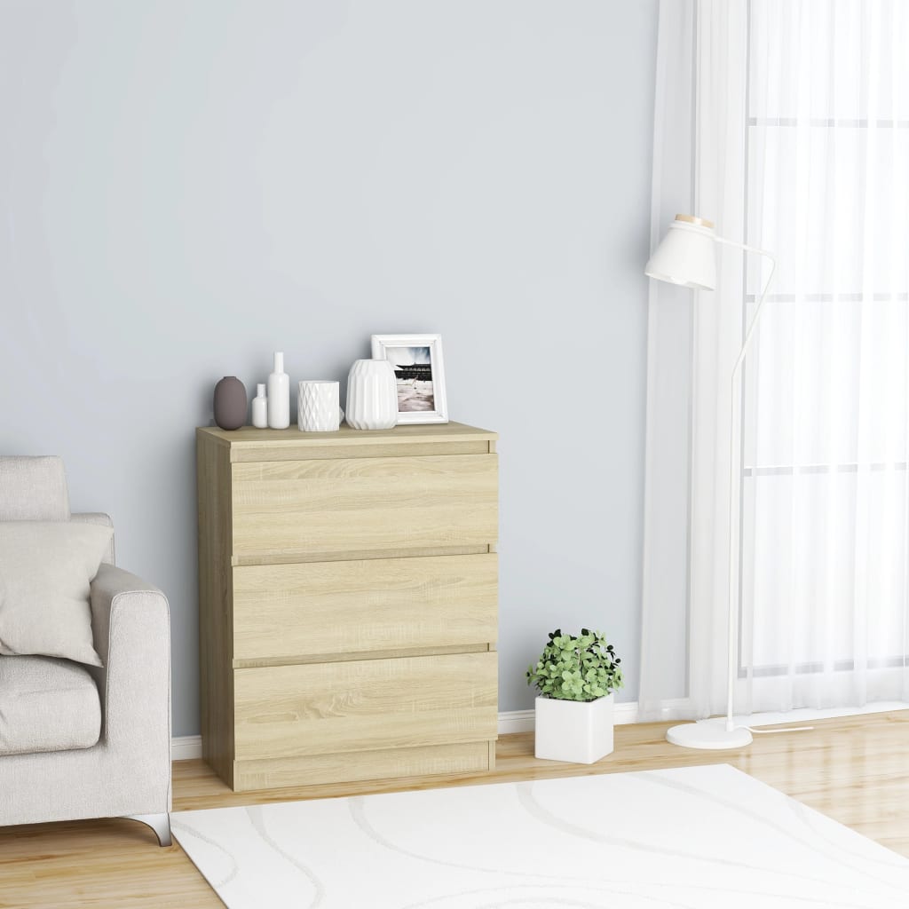 Credenza Rovere Sonoma 60x35x76 Cm In Legno Multistrato