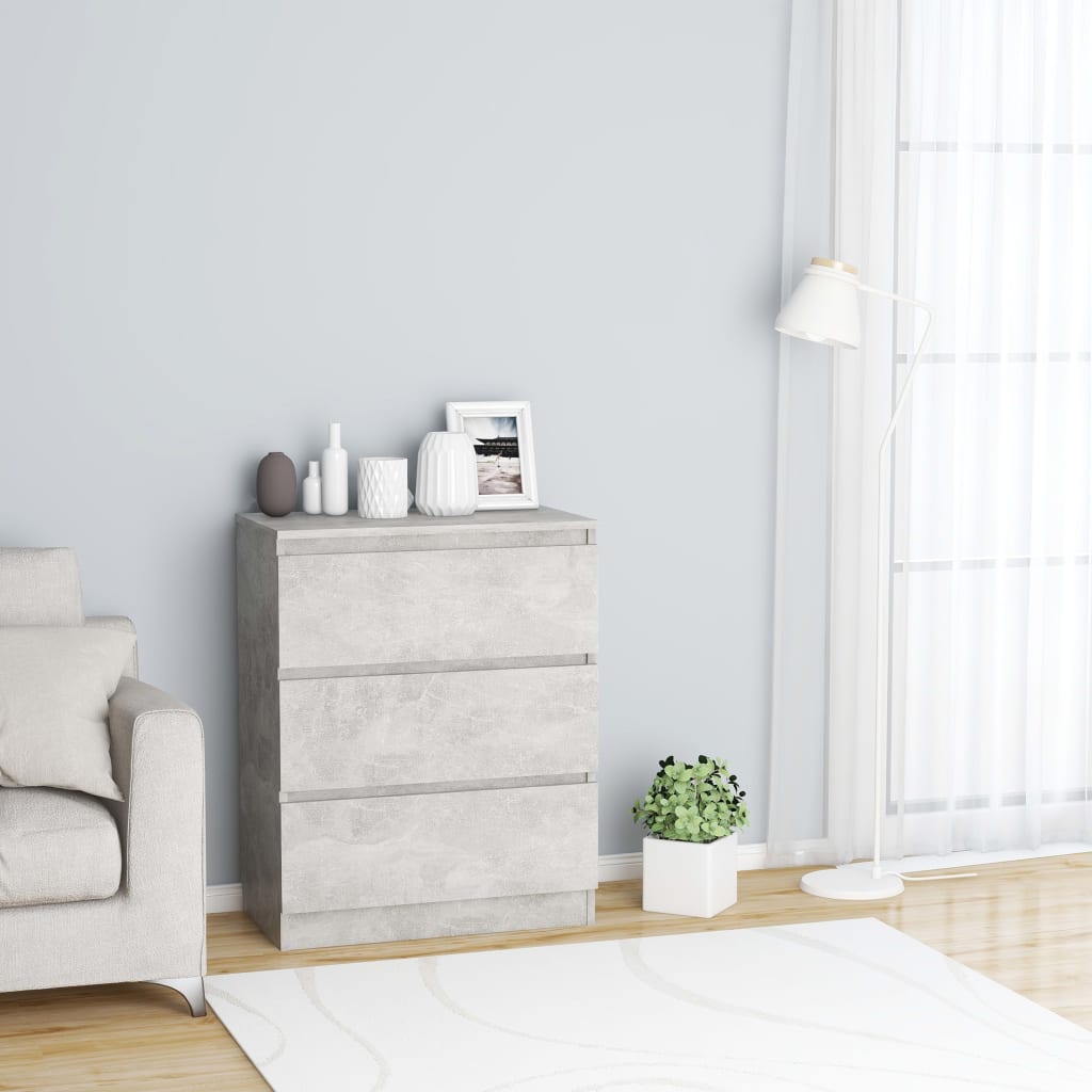 Credenza Grigio Cemento 60x35x76 Cm In Legno Multistrato