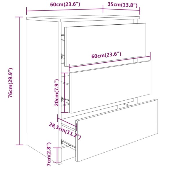 Credenza Grigio Cemento 60x35x76 Cm In Legno Multistrato - Image 6