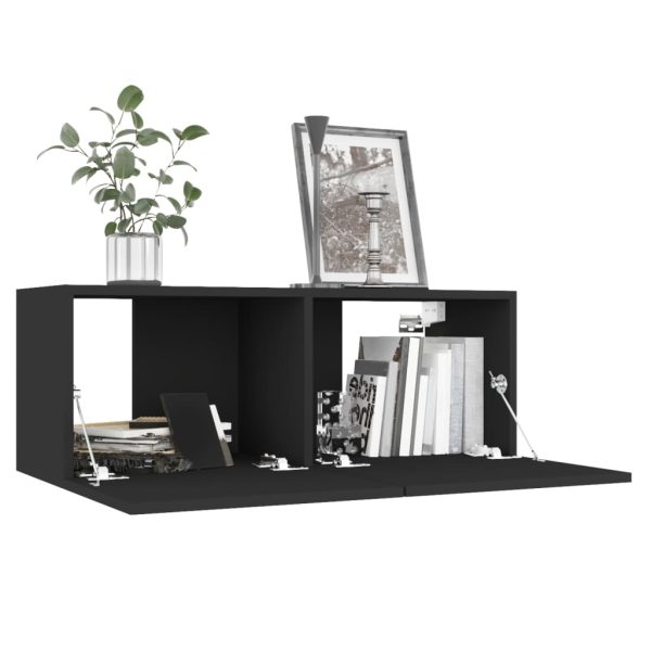Mobile Porta Tv Nero 80x30x30 Cm In Legno Multistrato - Image 4