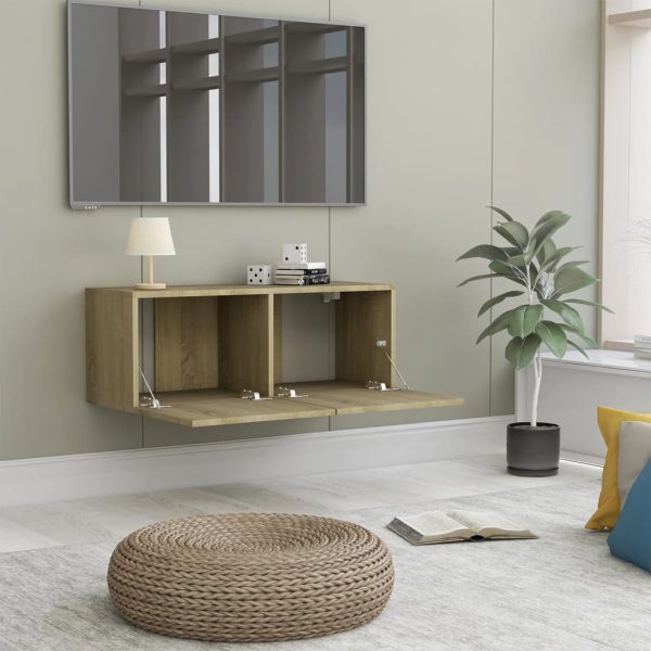 Mobile Porta Tv Rovere Sonoma 80x30x30 Cm In Legno Multistrato - Image 3