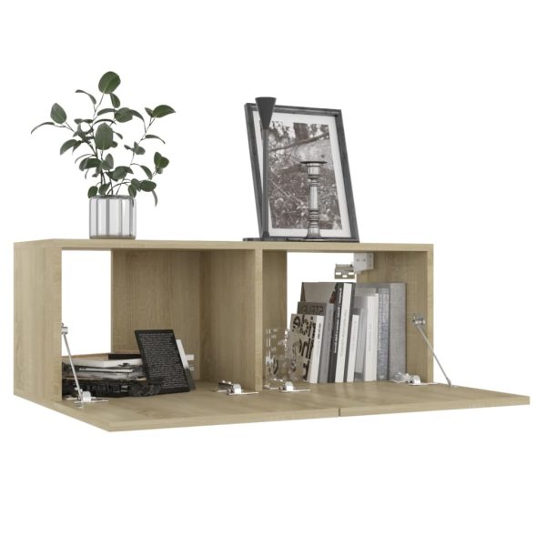 Mobile Porta Tv Rovere Sonoma 80x30x30 Cm In Legno Multistrato - Image 4