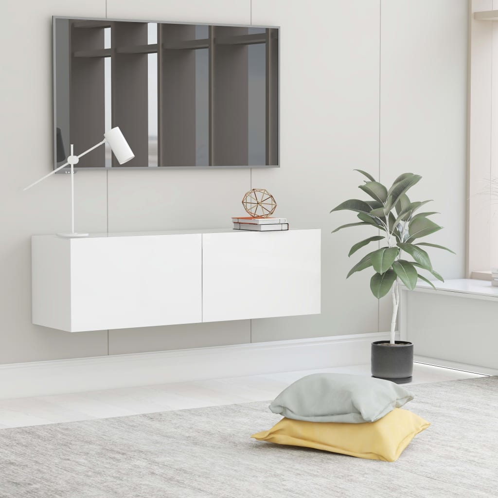 Mobile Porta Tv Bianco 100x30x30 Cm In Legno Multistrato